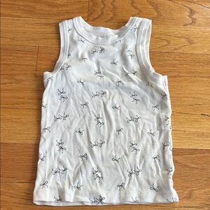 abercrombie kids White Ribbed Tank with Black Bow Print
